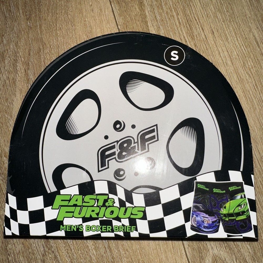 Fast & Furious Movie Novelty Cars Boxer Brief Tire Box - Men's Small‎ 28-30 NIB